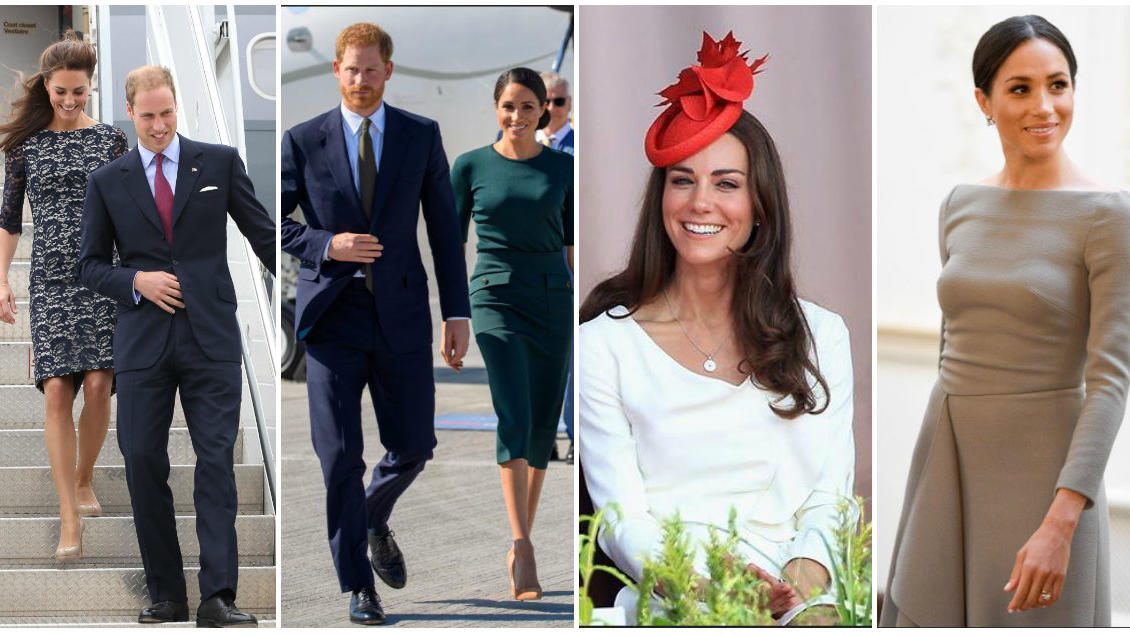 Herzogin Meghan oder Herzogin Kate: Wer hatte bei der ersten Auslandsreise das schönere Outfit? Im Style-Battle: Herzogin Kate und Herzogin Meghan