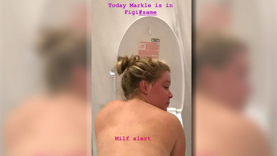 Amy Schumer scherzt über "Schwangerschafts-Wettrennen" mit Herzogin Meghan Amy Schumer auf einem Instagramfoto im Oktober 2018.