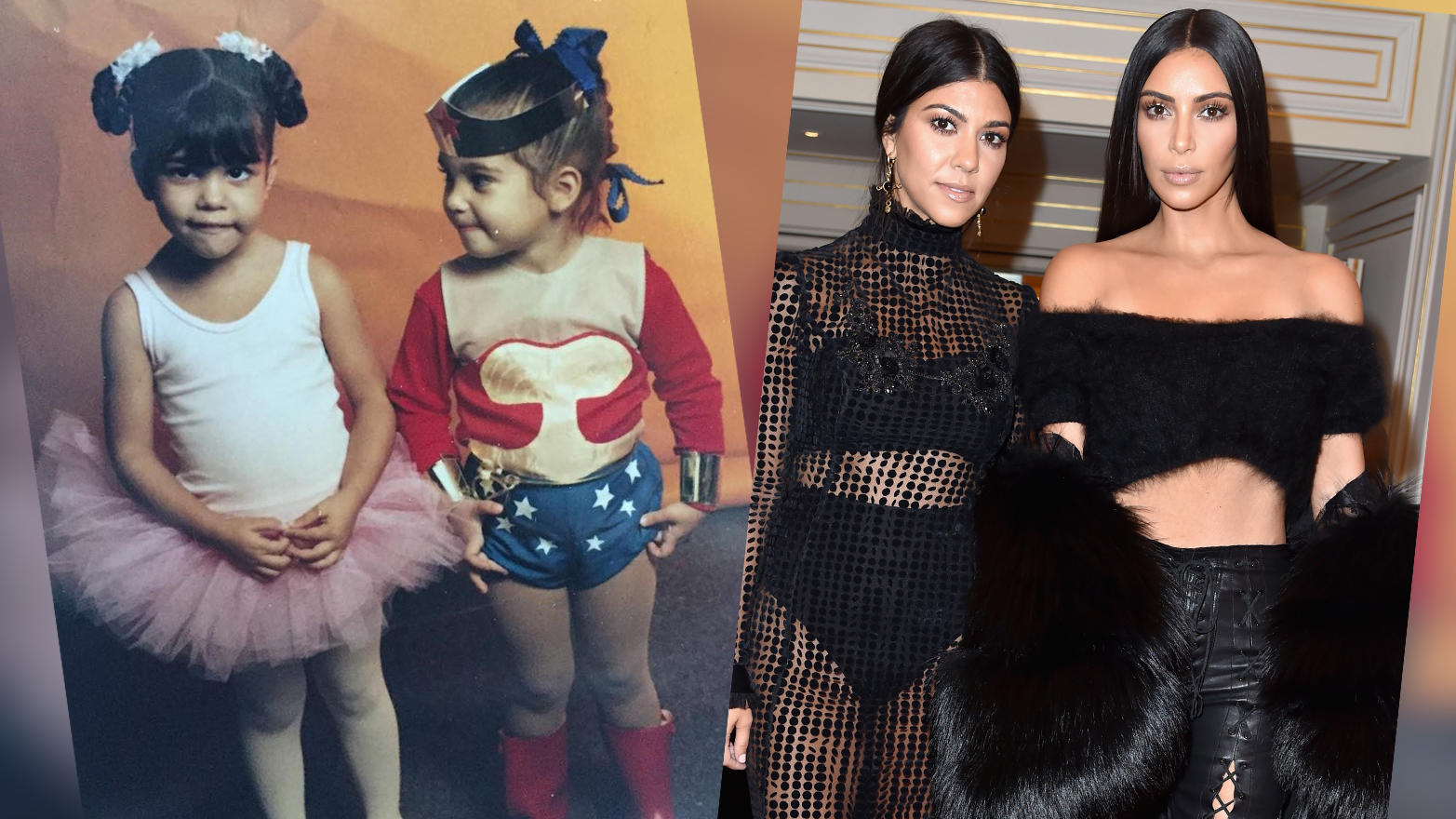 Kaum wiederzuerkennen: So süß sahen die Stars früher zu Halloween aus Kourtney Kardashian und Kim Kardashian früher und heute