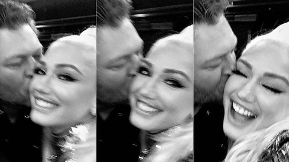 In diesem Diskokugel-Dress verzaubert Gwen Stefani auf den ACM Awards Zuckersüß: Gwen und ihr Freund Blake Shelton.