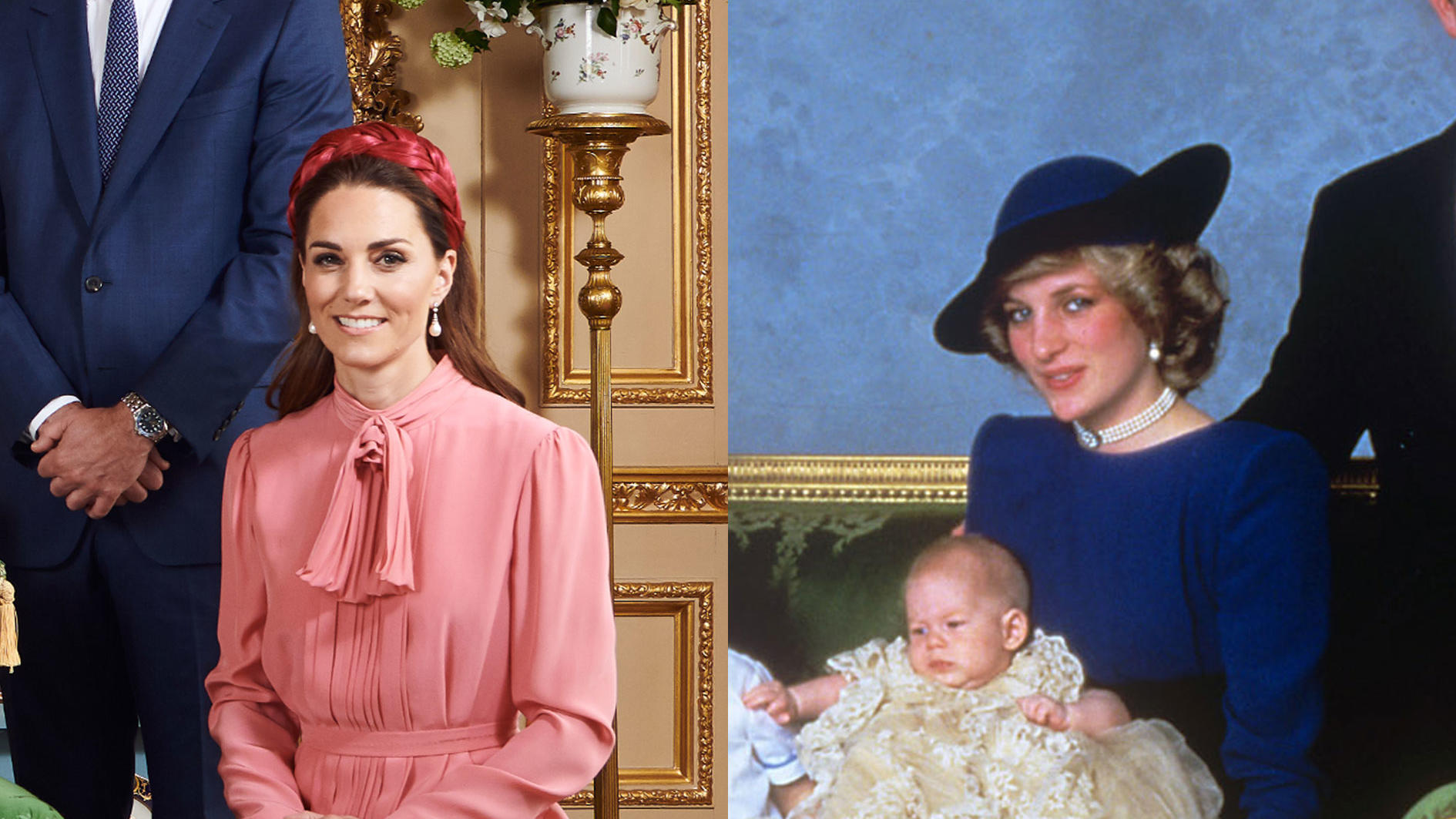 Baby Archies Taufe: Diese Details erinnern an Prinzessin Diana Herzogin Kate auf Archies Tauffoto und Prinzessin Diana auf Prinz Harrys Tauffoto.