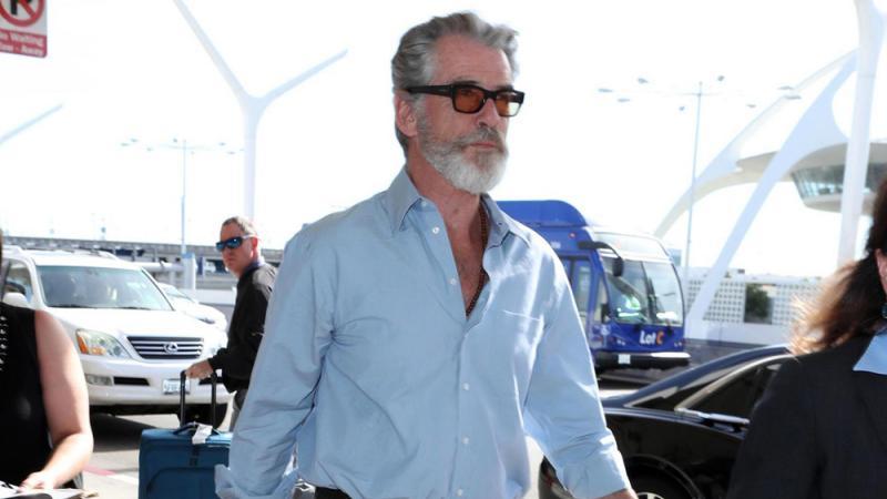 Pierce Brosnan bald in 'Eurovision' Pierce Brosnan bald in 'Eurovision'