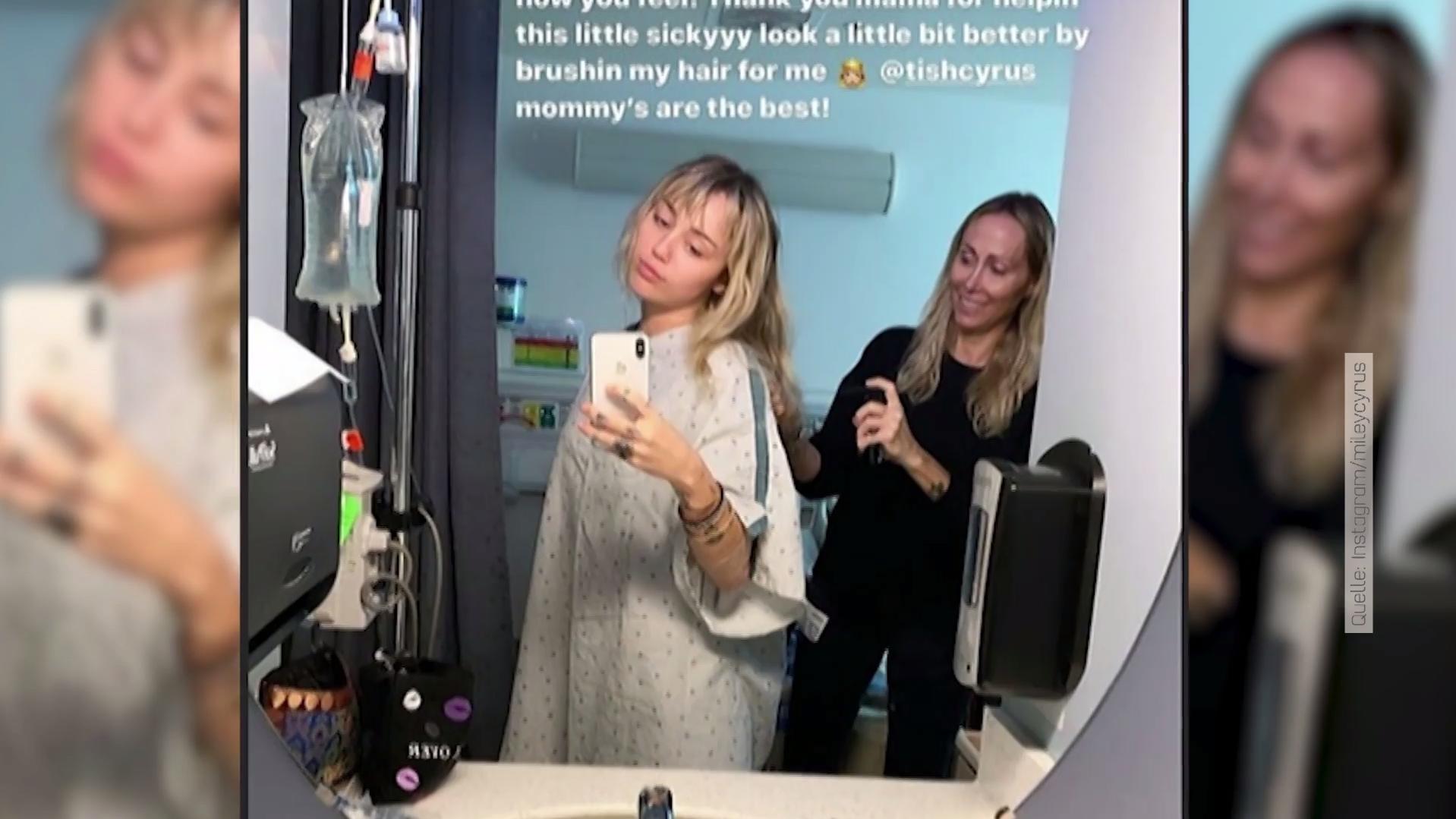 Miley Cyrus liegt im Krankenhaus Miley Cyrus wird im Krankenhaus liebevoll von Mama Trish umsorgt.