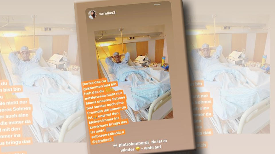 Pietro Lombardi sendet süße Botschaft an Sarah Lombardi Pietro Lombardi sendet süße Grüße aus dem Krankenhaus an Sarah Lombardi.