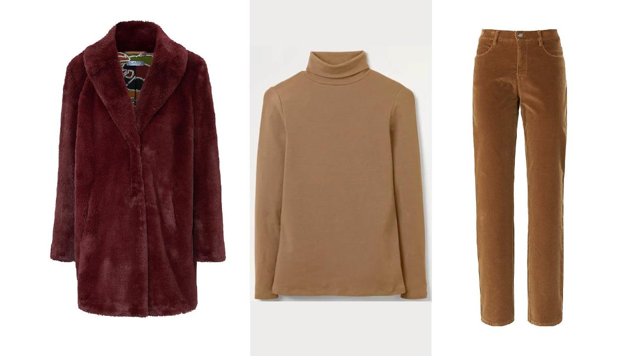 Experten zeigen: Diese Farben tragen Fashionistas im Herbst Mantel von MYBC kombiniert zu einem Boden Rollkragen-Shirt und Brax Cordhose.