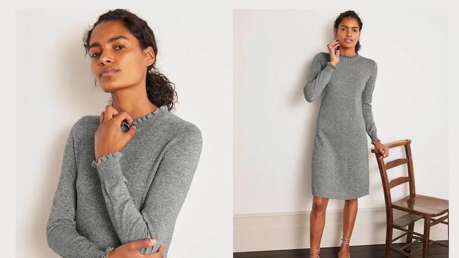 Strickkleid: Das kuschelige Styling-Wunder feiert Comeback! Strickkleid für Herbst-Look.