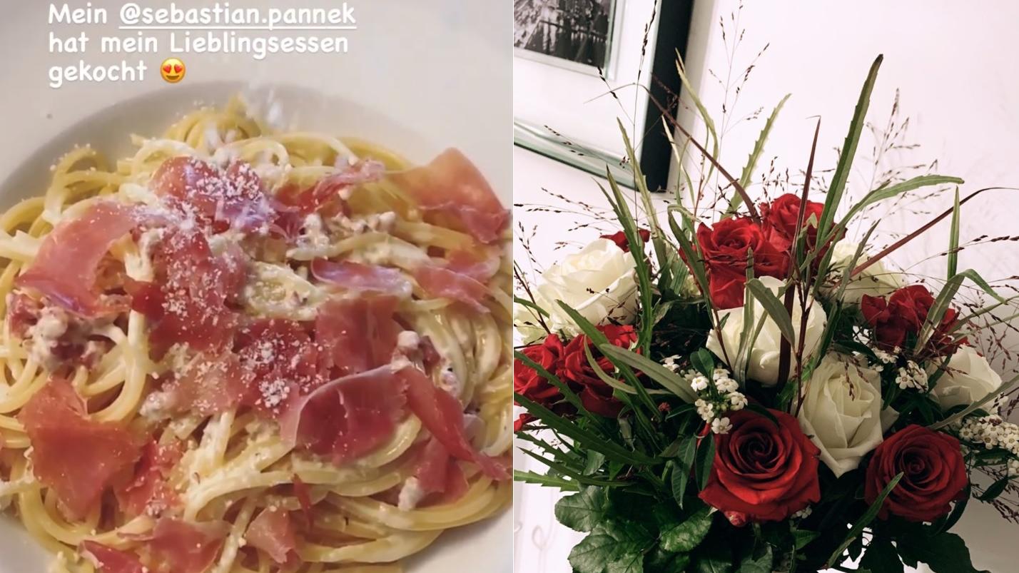 Angelina und Sebastian Pannek feiern Mini-Liebes-Jubiläum Angelina Pannek wurde von ihrem Ehemann verwöhnt.