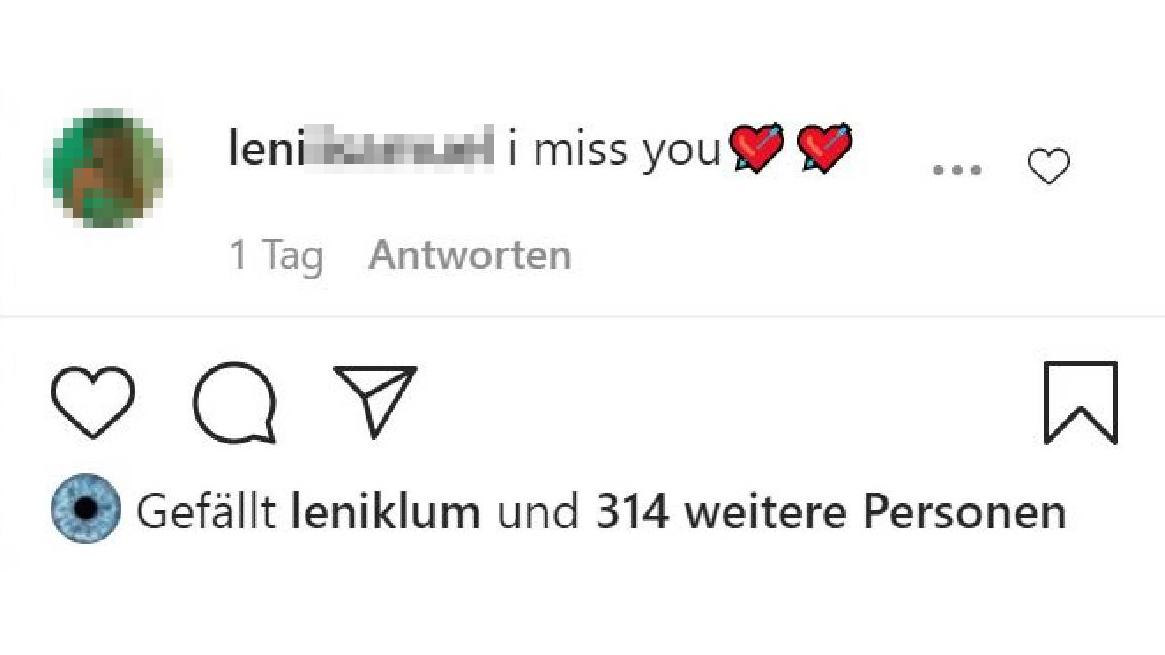 Leni Klums rührende Botschaft: Sie vermisst ihren Freund in Berlin sehr Diese Botschaft schickt Leni ihrem Freund bei Instagram.