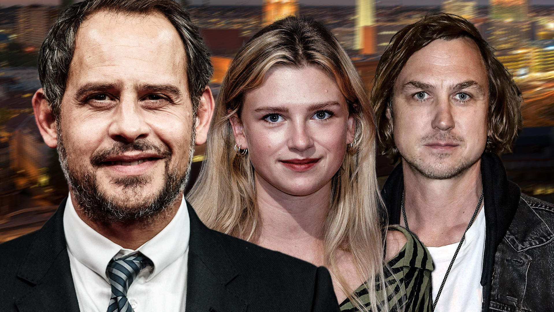 Diese Schauspieler drückten bei „Der Lehrer“ die Schulbank Moritz Bleibtreu, Sinje Irslinger und Lars Eidinger in der neuen TVNOW-Produktion "Faking Hitler".