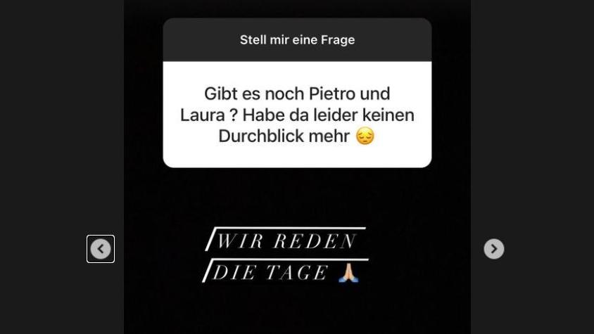 Deutet Pietro Lombardi hier ein Liebes-Comeback mit Laura Maria an? Screenshot aus seiner Insta-Story