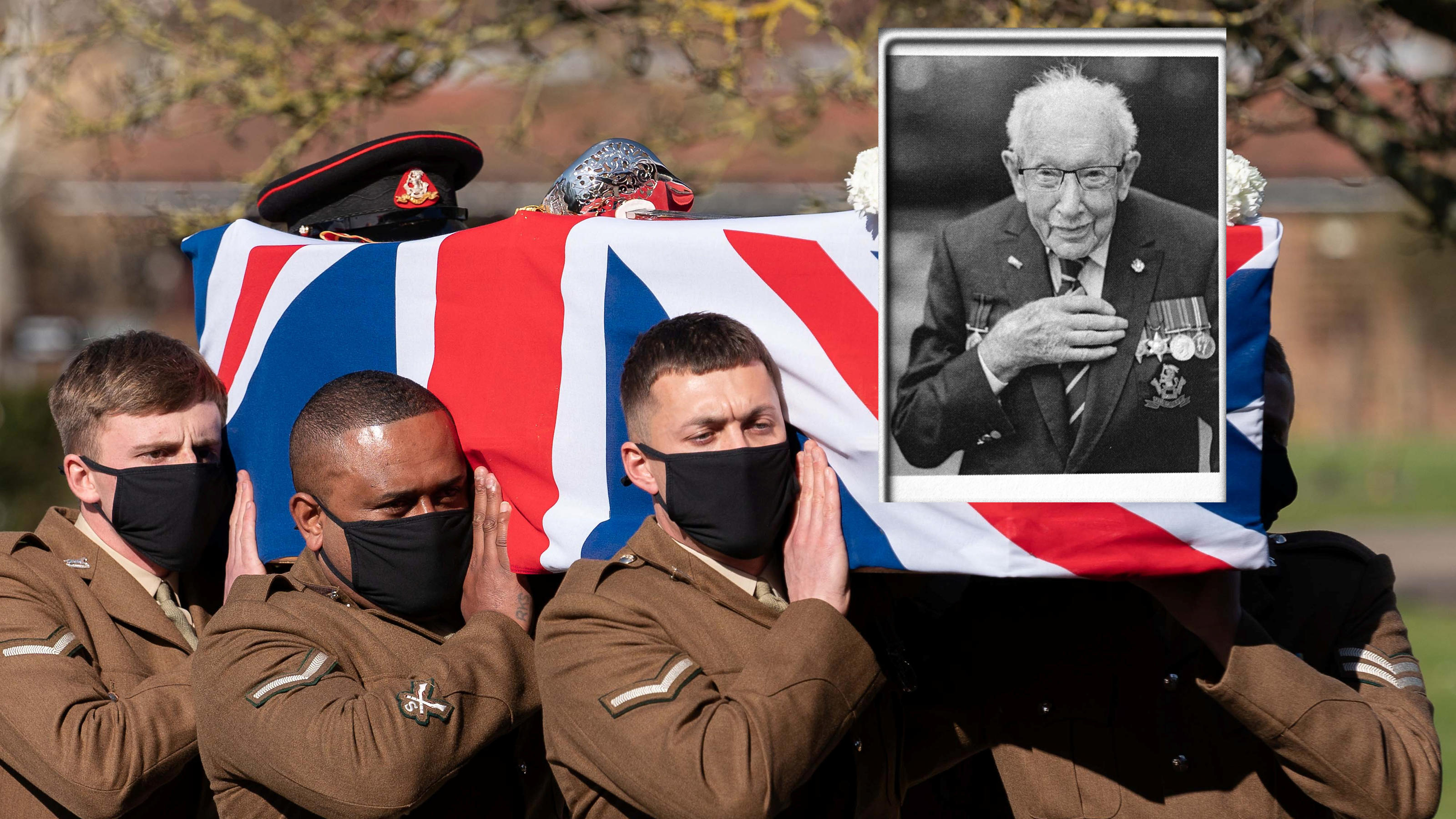 Emotionaler Abschied von Corona-Held Captain Tom Moore (†100) Collage
