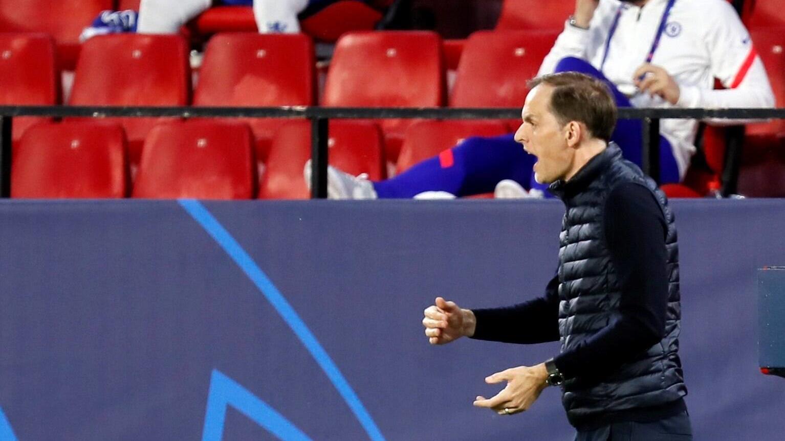 Chelseas Champions-League-Traum lebt Chelsea shead coach Thomas Tuchel reacts during the UEFA Champions League quarterfinal second leg soccer match between Chelsea FC and FC Porto at Ramon Sanchez Pizjuan stadium in Seville, Andalusia, Spain, 13 April 2021. Chelsea - Porto ACHTUNG: NUR