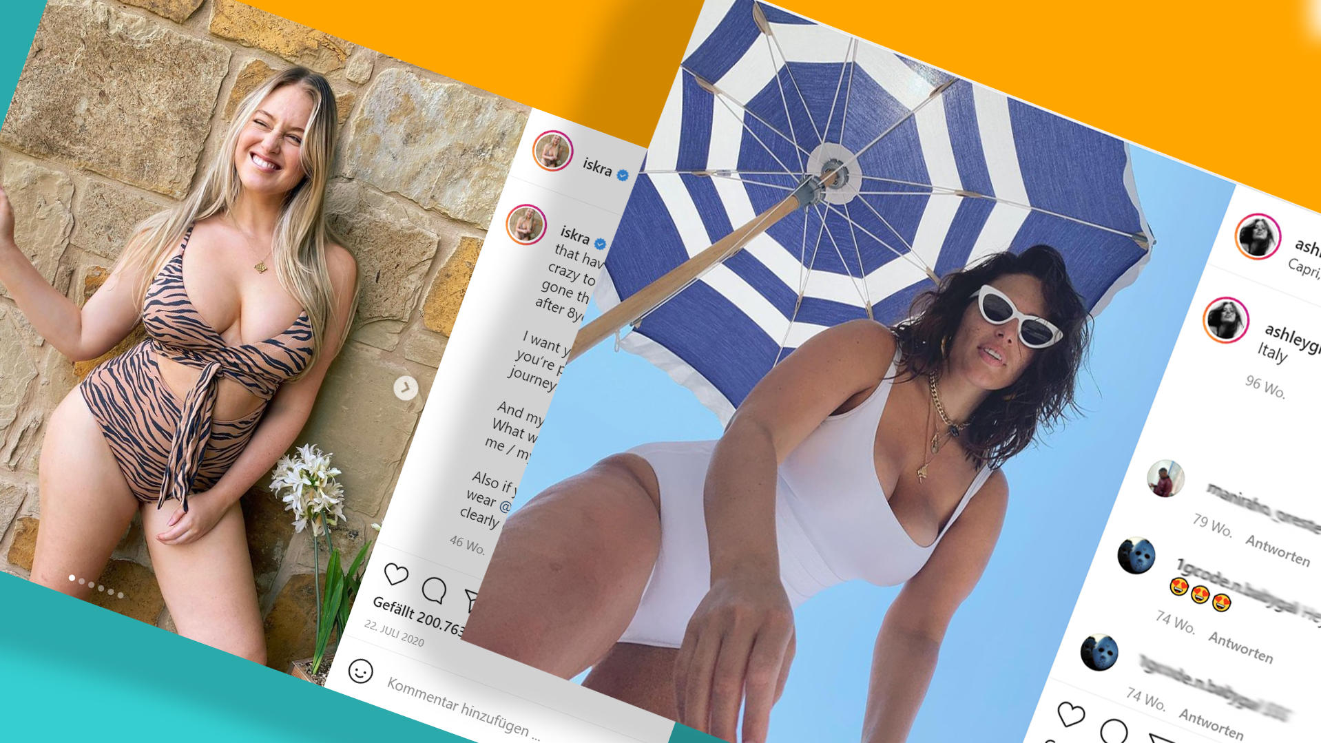 Sexy und modern: Diese 3 Bademoden-Trends sind für alle Curvy-Frauen Bademoden-Trends: Ashley Graham und Iskra Lawrence machen es vor.