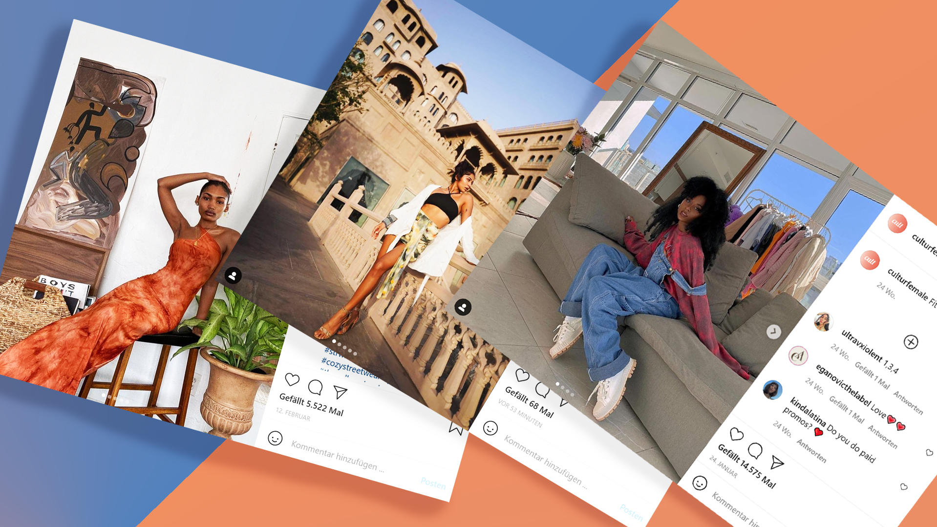 Tie-Dye: Darum entdecken auf einmal alle Batik für sich Tie-Dye-Instagram-Posts als Collage.