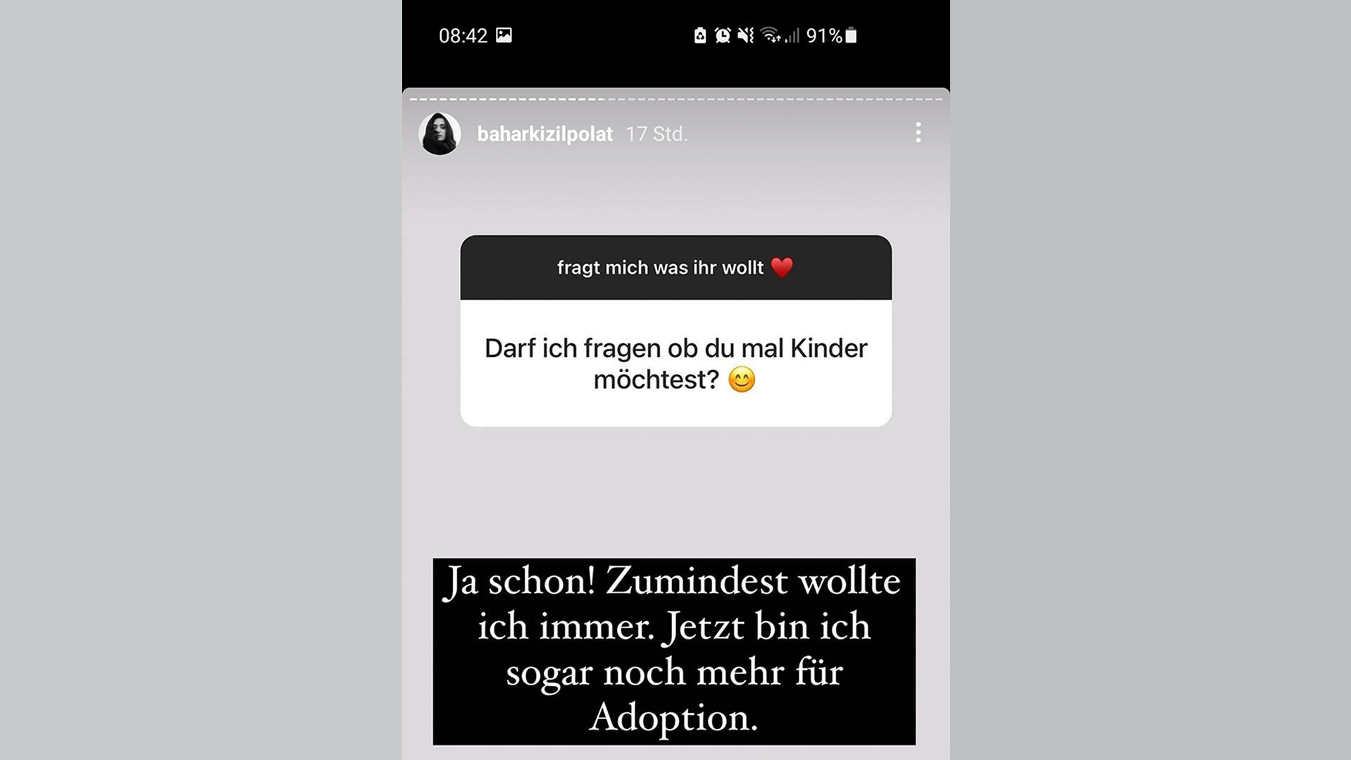 Dauersingle Bahar Kizil: Der Ex-„Monrose“-Star denkt über eine Adoption nach Bahar Kizil antwortet auf Fragen ihrer Follower via Instagram