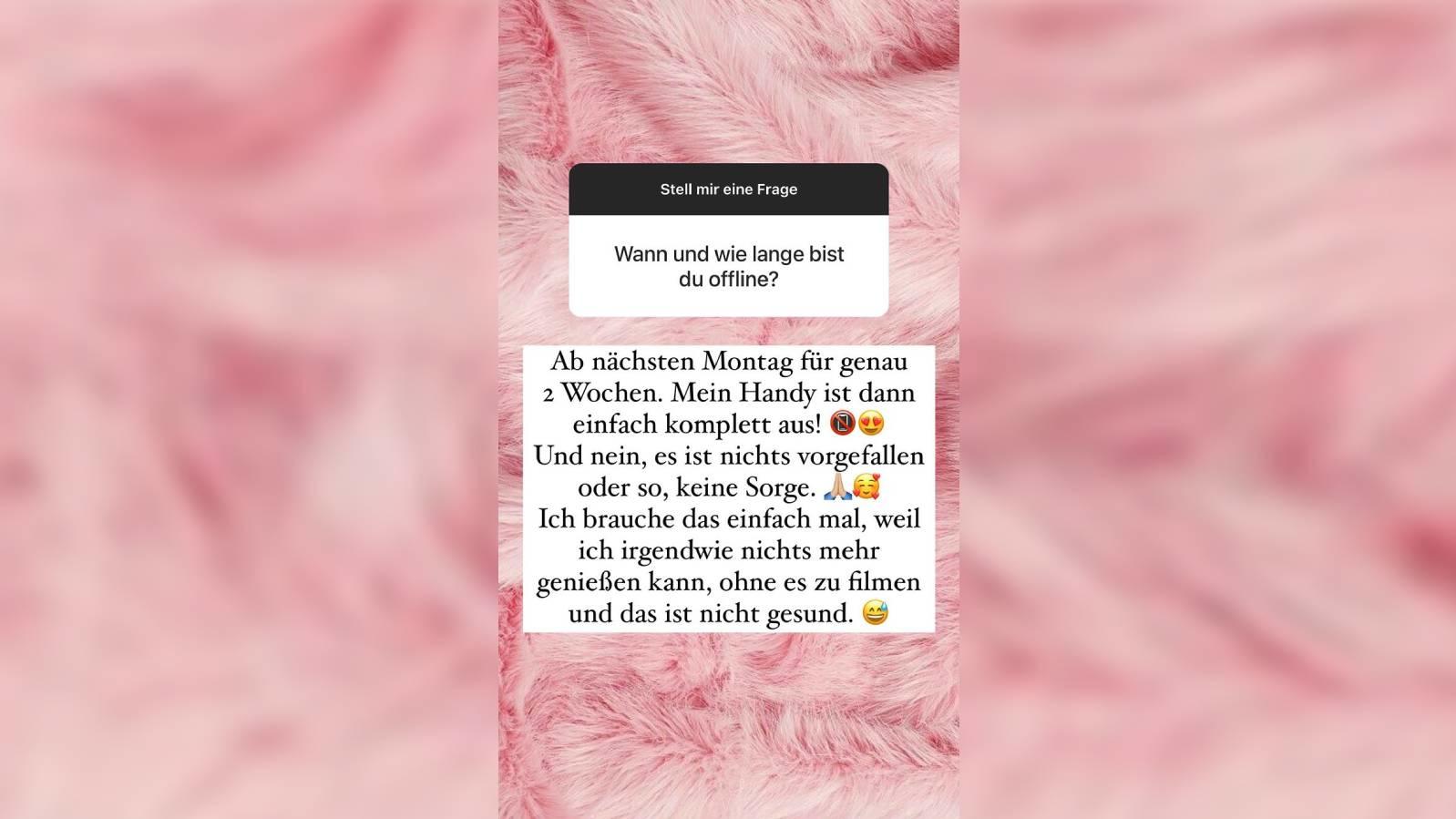 Jenny Frankhauser: Social-Media-Auszeit für die „Gesundheit“ Jenny Frankhauser will sich eine Instagram-Auszeit nehmen.