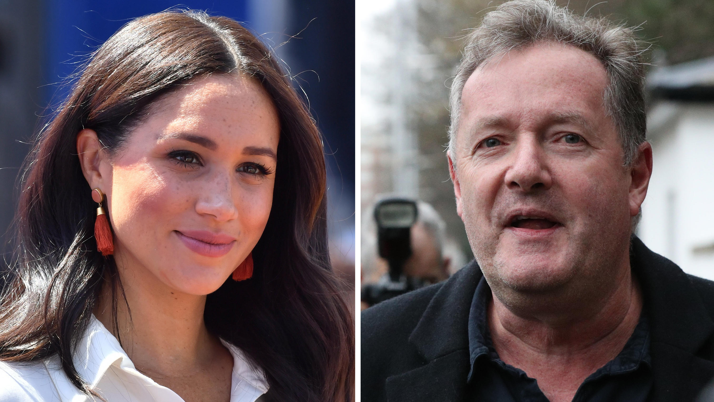 Herzogin Meghans Beschwerde gegen Piers Morgan zurückgewiesen ARCHIV - 01.09.2021, Großbritannien, London: Die Kombo zeigt Herzogin Meghan (Aufnahme vom 02.10.2019) und den britischen Journalisten Piers Morgan (Aufnahme vom 10.03.2021). Die britische Medienaufsichtsbehörde hat eine Beschwerde von Herzogin Megha