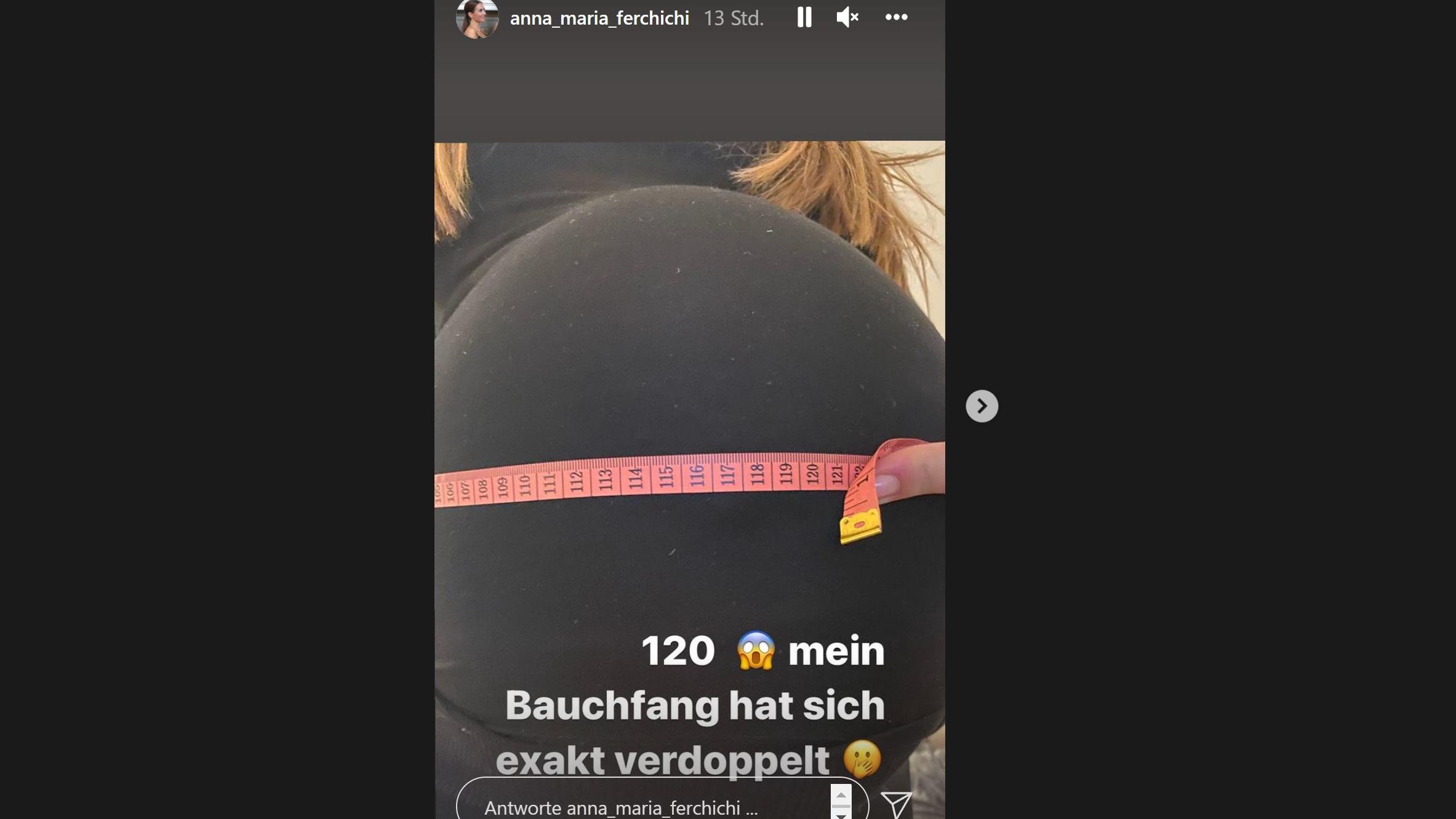 Anna-Maria Ferchichi verrät ihren Bauchumfang: "Hat sich exakt verdoppelt!" Anna-Maria Ferchichi