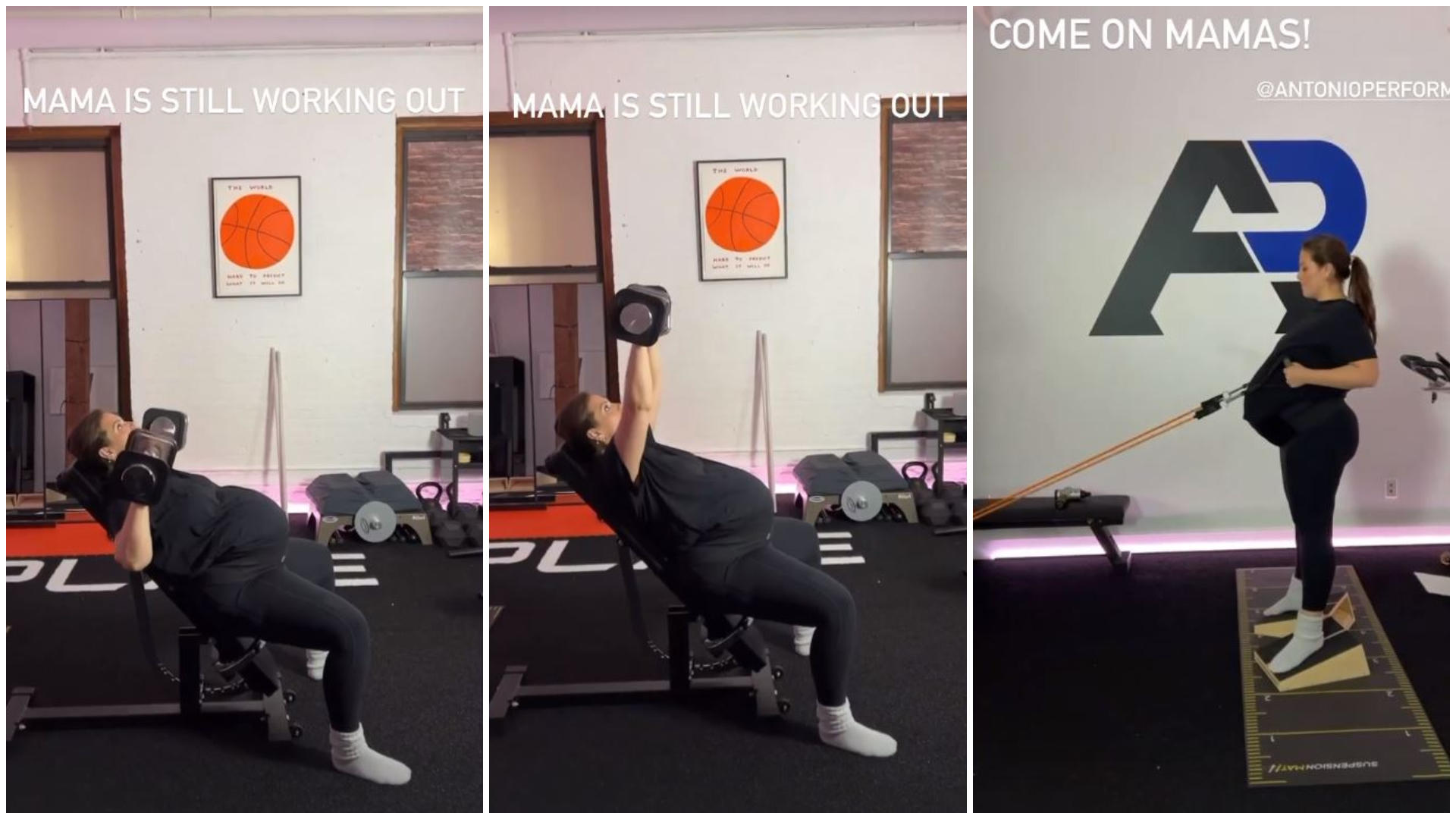 Schwangere Ashley Graham mit XXL-Babybauch im Fitnessstudio Ashley Graham zeigt sich trotz Zwillingskugel immer noch sportlich.