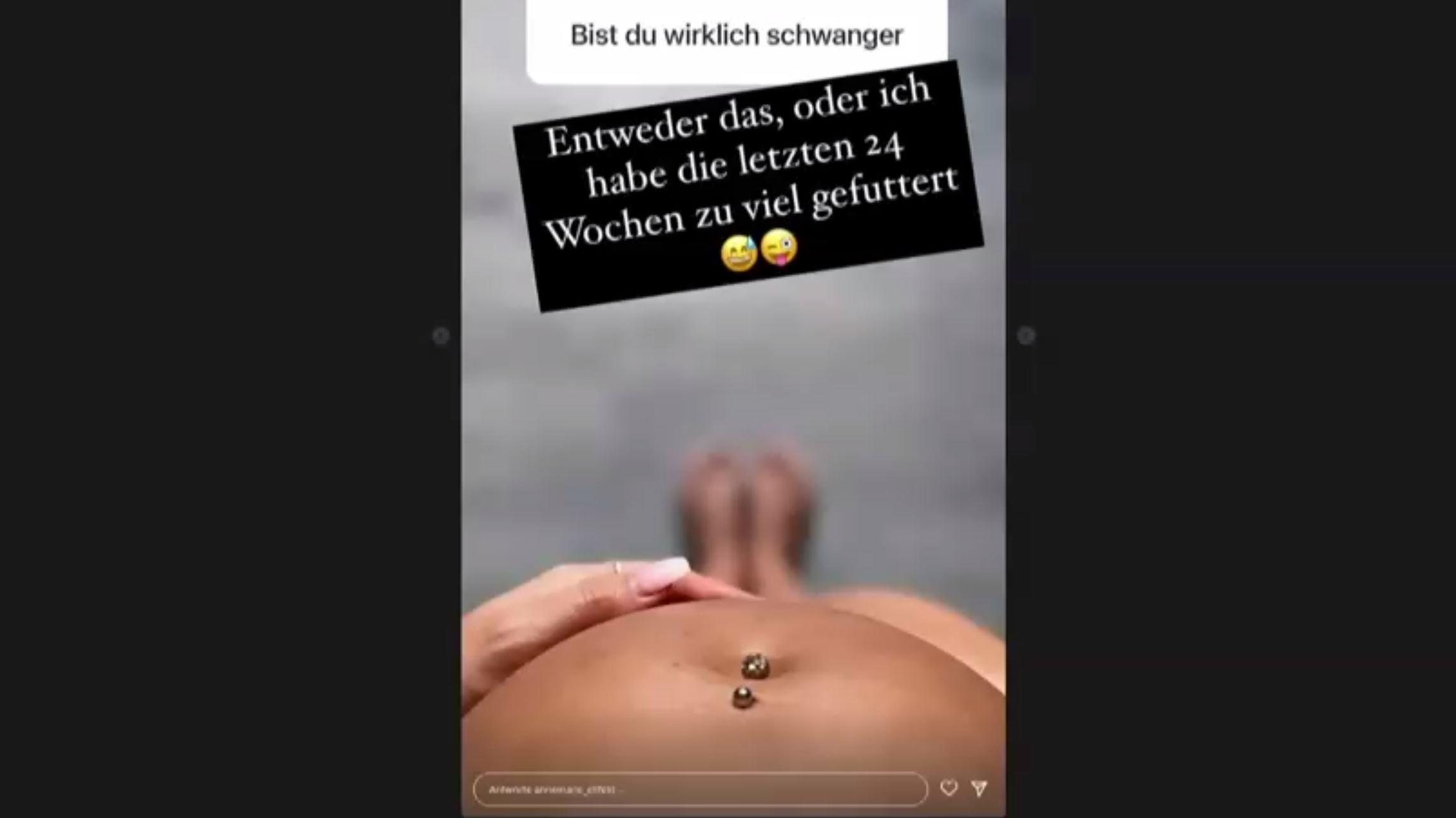Annemarie Eilfeld wirklich schwanger? Dieses Babybauch-Foto beweist es Annemarie teilt ein "Beweisfoto" von ihrer Schwangerschaft auf Instagram.