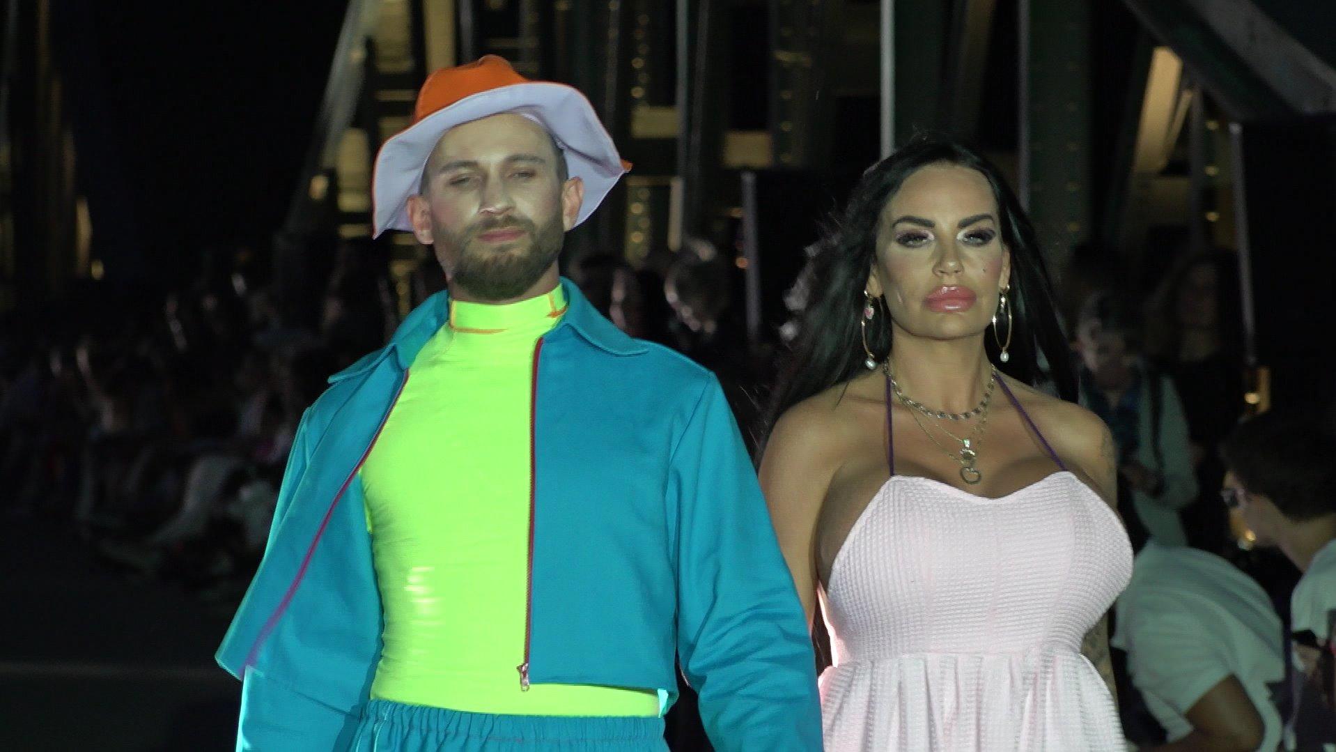 Gina-Lisa kehrt nach zwölf Jahren auf den Laufsteg zurück Gina-Lisa auf der Fashion Week in Frankfurt.