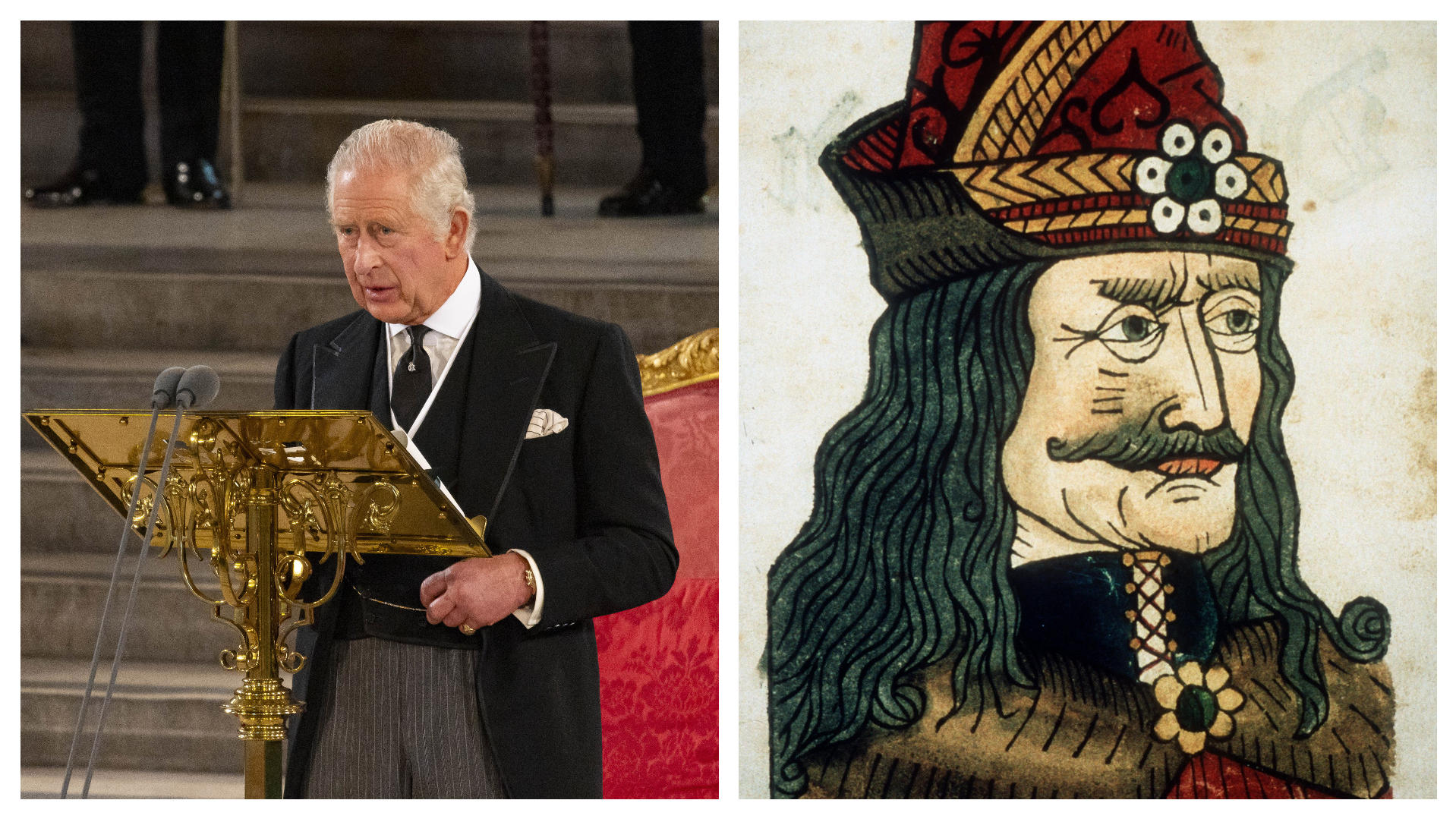 König Charles soll ein Nachfahre von Graf Dracula sein König Charles III. soll ein Nachfahre von Vlad dem Pfähler sein.