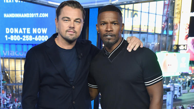 Spendenmarathon: US-Stars sammeln über 14 Millionen Dollar für die Hurrikan-Opfer Leonardo DiCaprio und Jamie Foxx hielten die Eröffnungsrede des Spendenmarathons