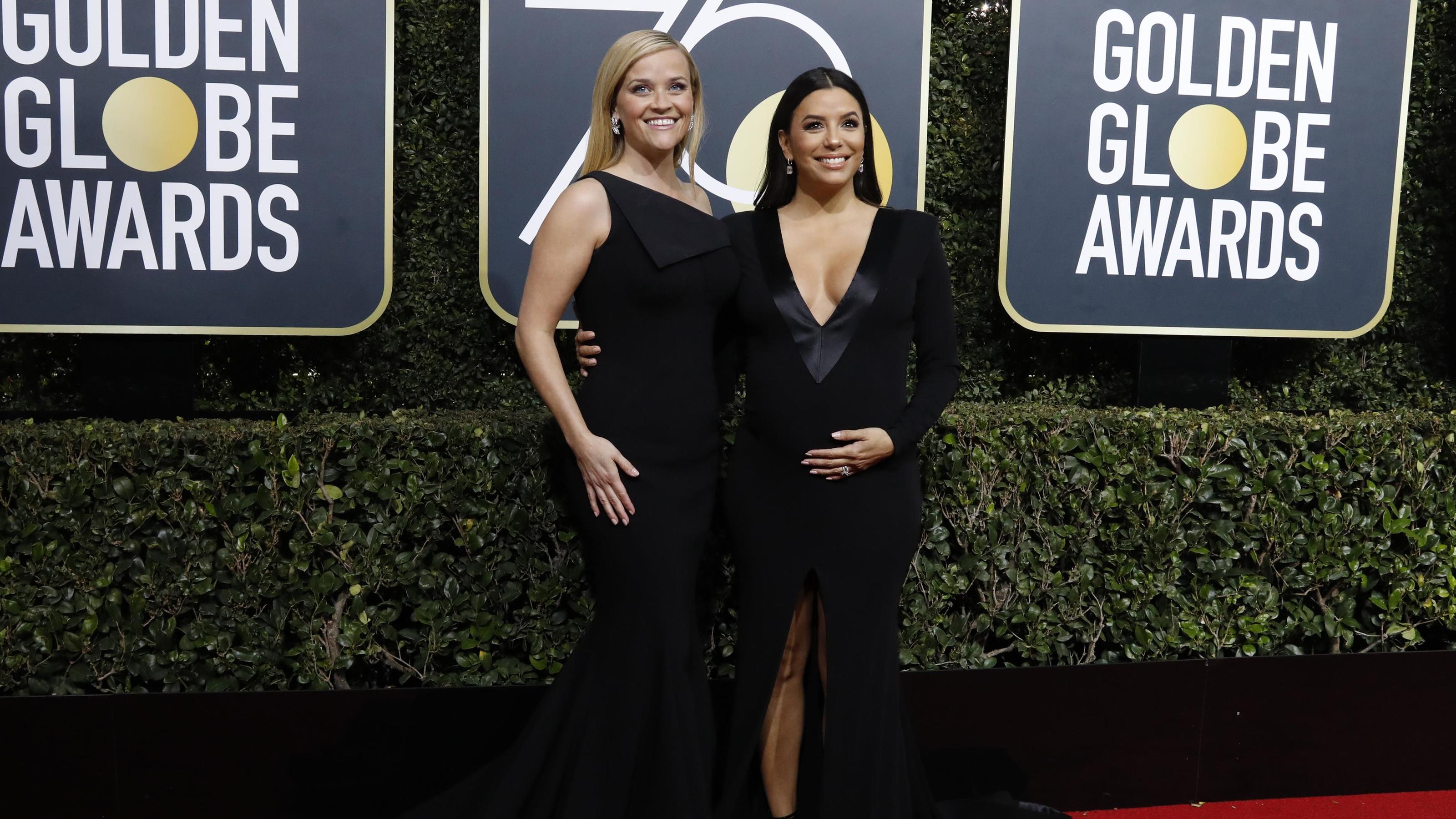 Eva Longoria zeigt bei den Golden Globes stolz ihren kleinen Babybauch Eva Longoria zeigt bei den Golden Globes stolz ihren kleinen Babybauch