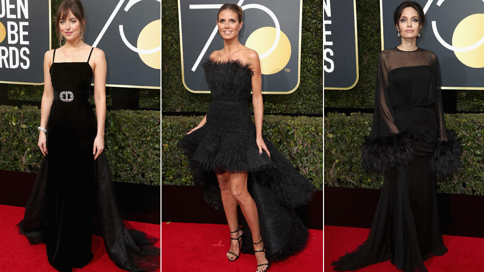 Schwarze 'Golden Globes': Heidi Klum hätte sich eine andere Farbe gewünscht Golden Globes 2018