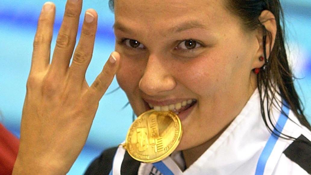 Franziska van Almsick: Unser 'Goldfisch' wird 40 Schwimmlegende Franziska van Almsick