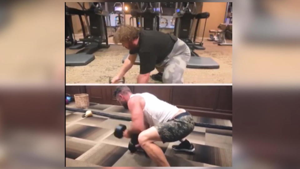 Lustiges Video Jack Black parodiert Chris Hemsworth beim Workout