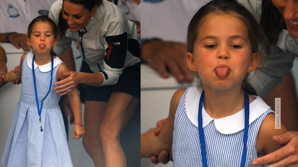 Prinzessin Charlotte ganz frech Royaler Rotzlöffel zeigt Zunge