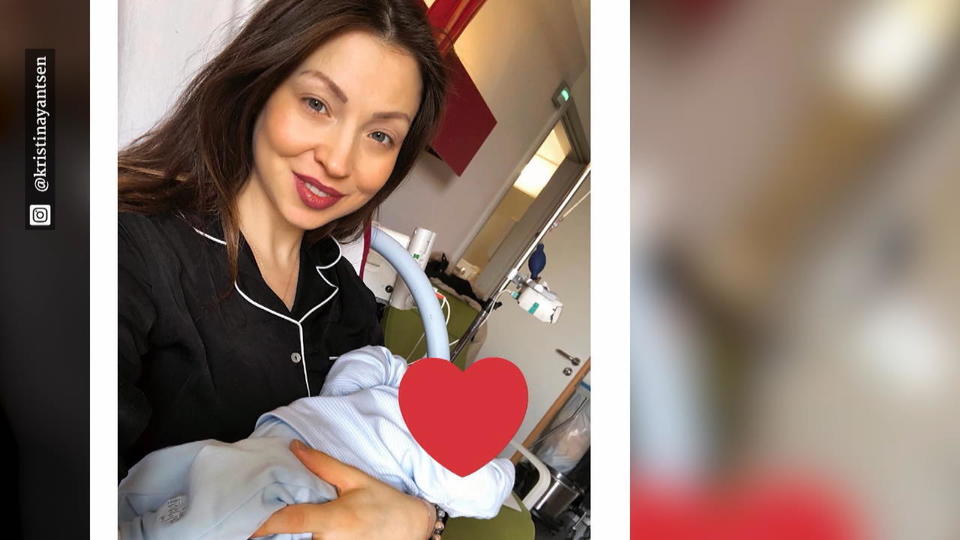 Er hickst bis in die Insta-Story Kristina Yantsens Sohn hat Schluckauf