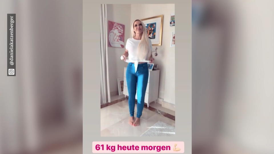 Katze feiert ihr Wohlfühlgewicht Daniela Katzenberger steigt auf die Waage