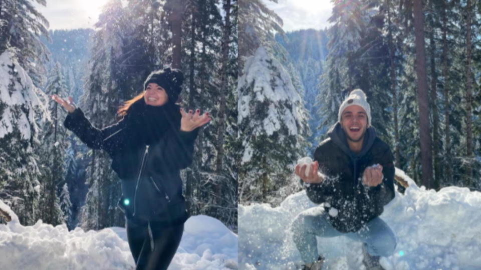 Erster gemeinsamer Winterurlaub So happy sind Christina Luft und Luca Hänni im Schnee