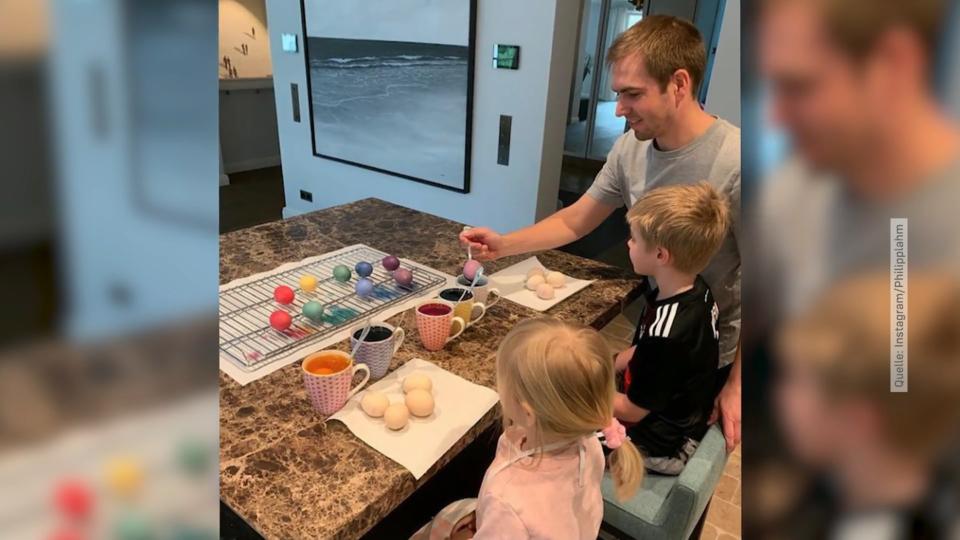 Seltener Anblick zu Ostern Philipp Lahm zeigt seine Kinder