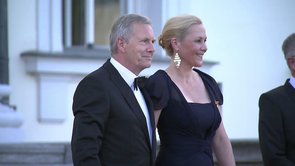 Wulffs zeigen sich als Paar Gemeinsamer Auftritt der Wulff beim Staatsbankett