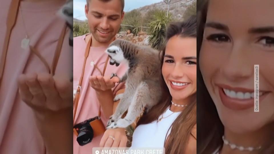 Letzter Urlaub vor Geburt Sarah Engels, Julian und Alessio im Affenpark