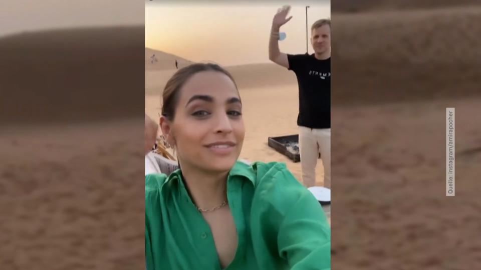 Sehr privater Urlaubs-Schnappschuss Oliver Pocher kuschelt seine Amira in der Wüste