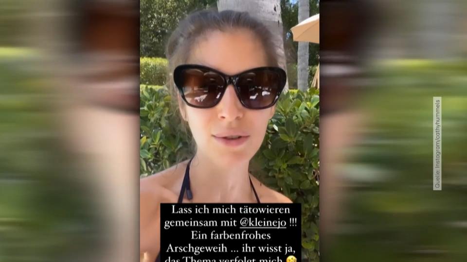 Urlaubs-Tattoo Cathy Hummels trägt nun Arschgeweih?