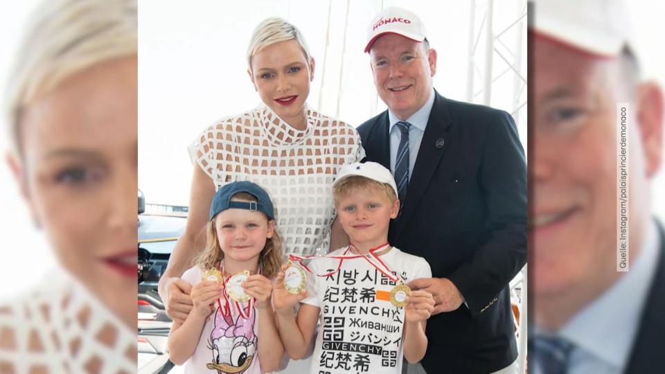 Ganz schön stolz Charlène und Fürst Albert feiern ihre Kids