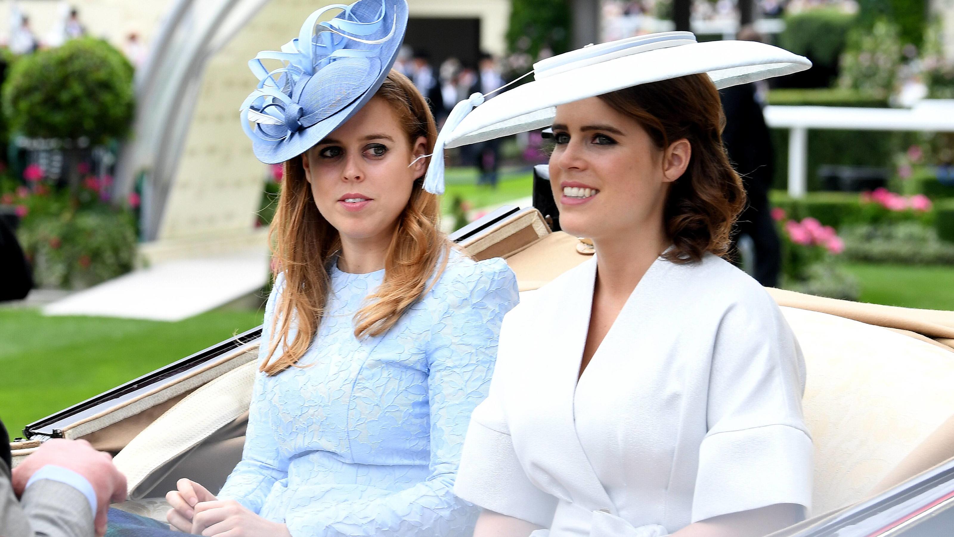 Royal Ascot - Day One - Ascot Racecourse Princess Beatrice (left) and Eugenie (right) during day one of Royal Ascot at Ascot Racecourse Use subject to restrictions. Editorial use only, no commercial or promotional use. No private sales. PUBLICATIONxI