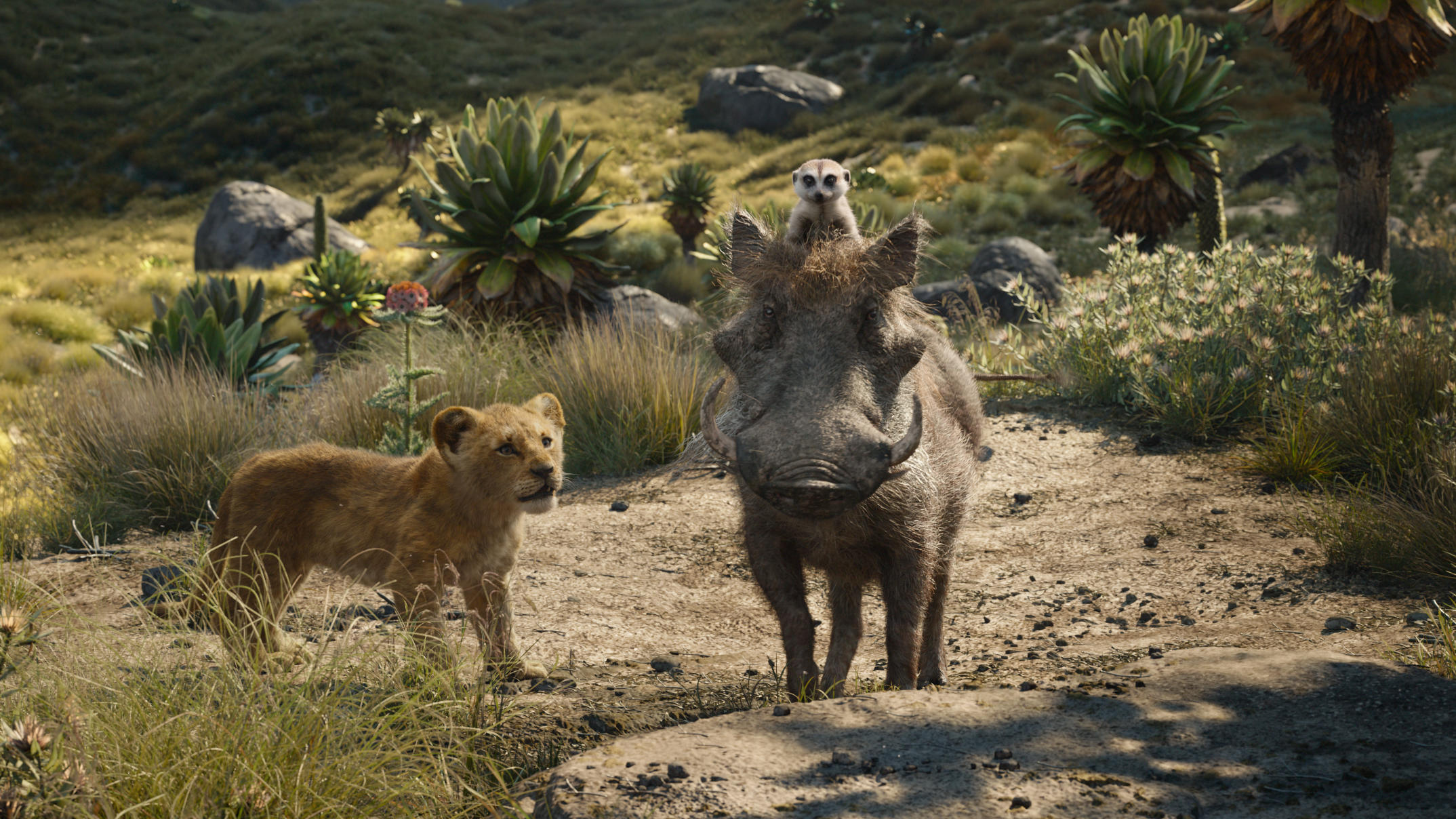 Auch Timon und Pumba sind im Remake von "Der König der Löwen" wieder dabei