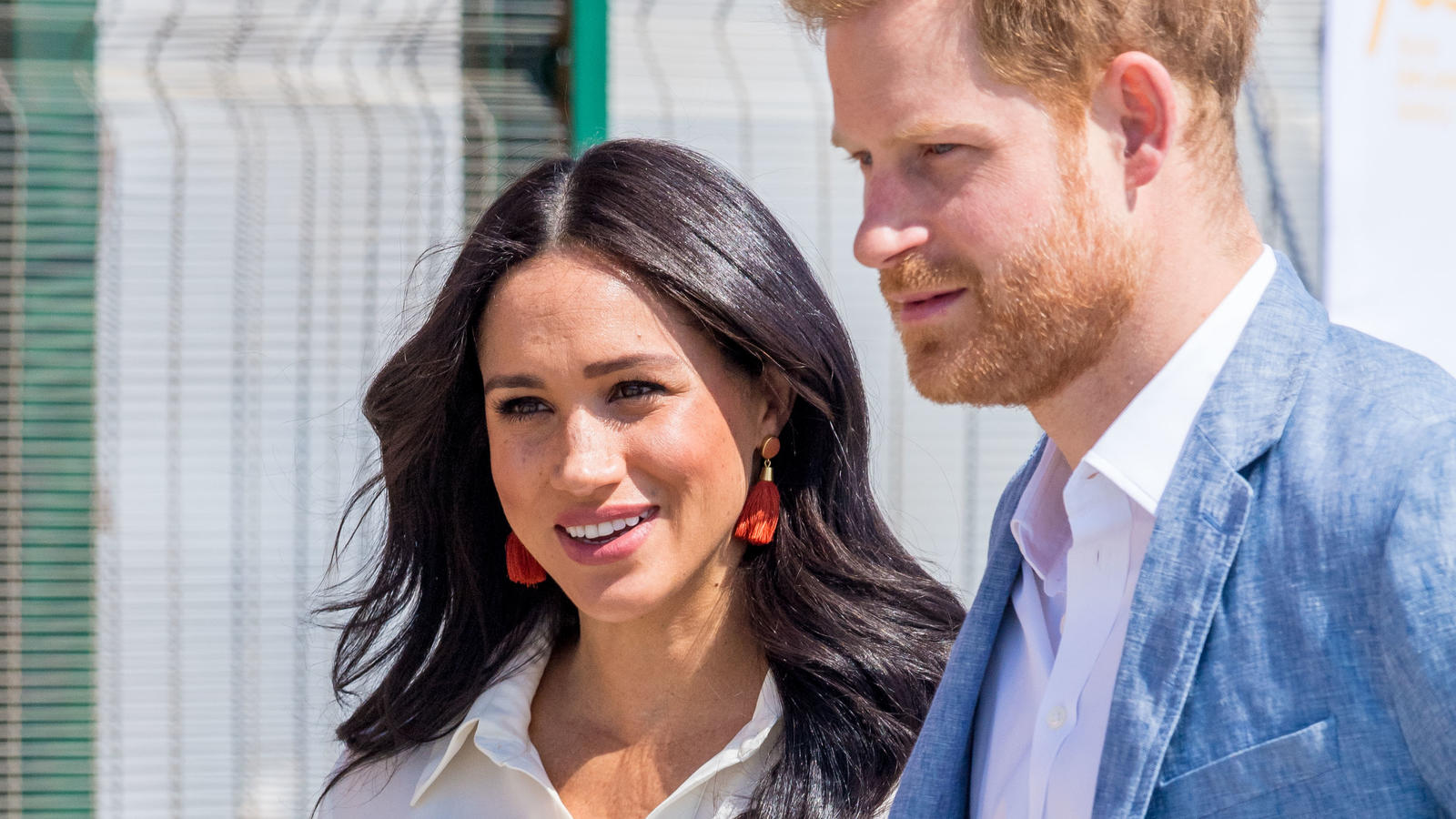 Prince Harry and Meghan, Duke and Duchess of Sussex during a visit to a township to learn about Youth Employment Services (YES), which aims to tackle the critical issue of youth unemployment in South Africa by creating one million new work opportunit