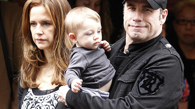 Kelly Preston und John Travolta mit Sohn Benjamin.