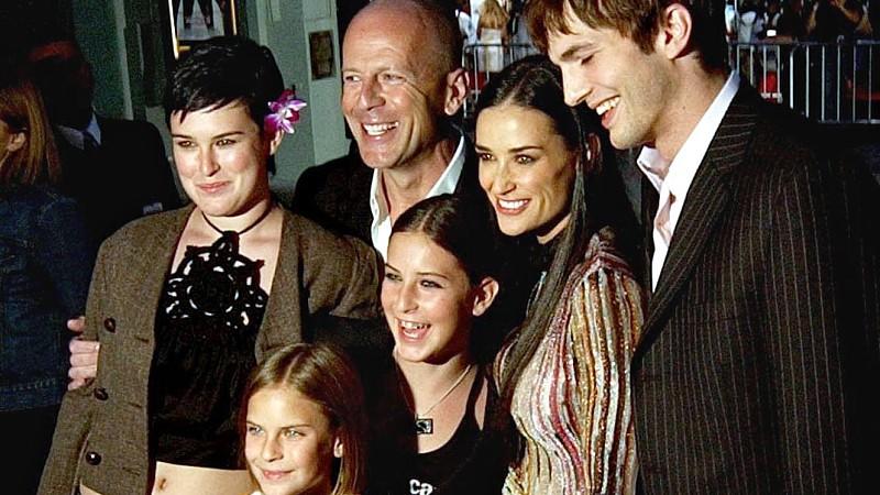 Verstanden sich immer bestens: Demi Moore, Ashton Kutcher, Bruce Willis und die Kinder