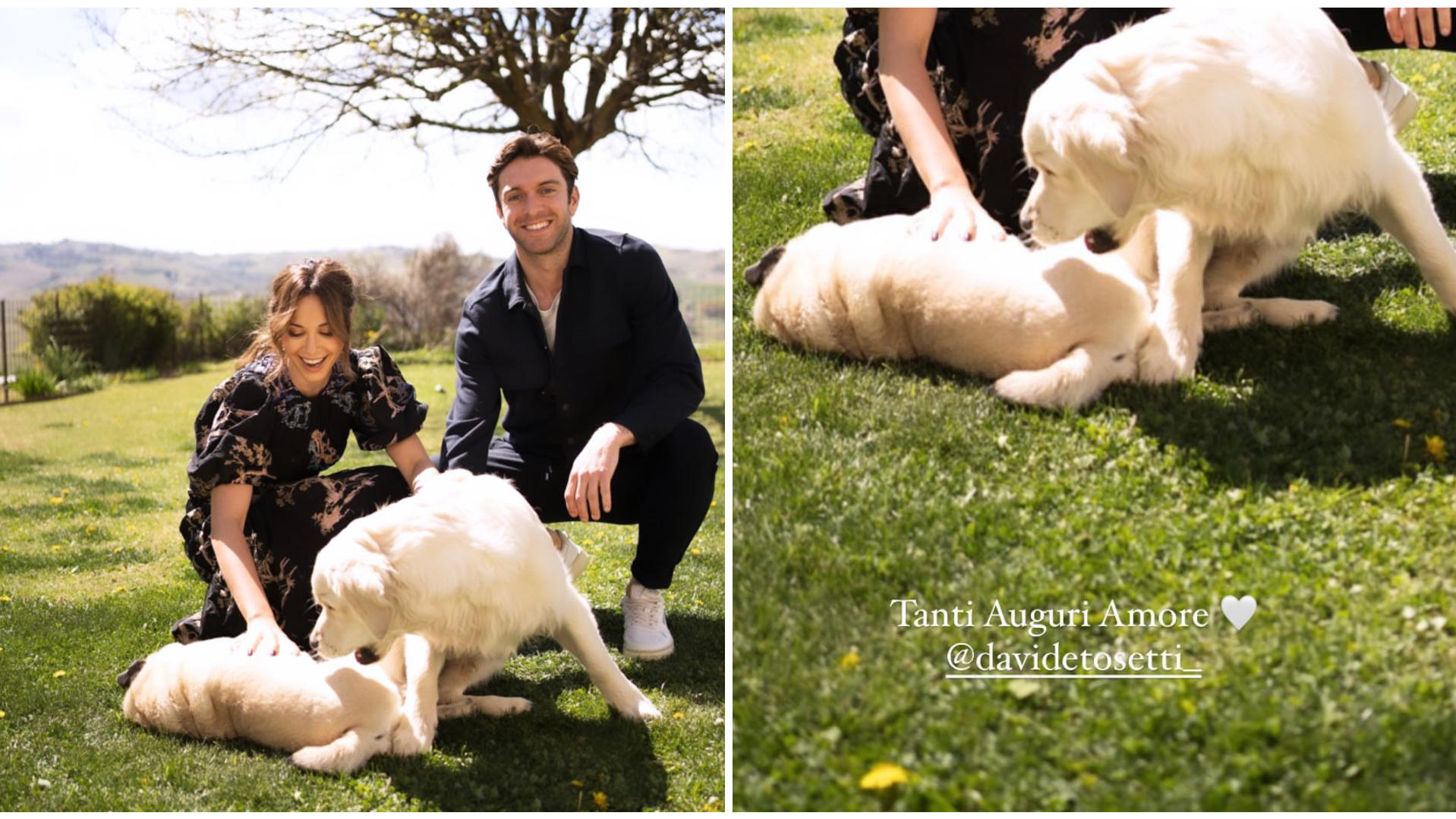 Mandy Capristo mit ihrem Freund Davide und ihren beiden Hunden.