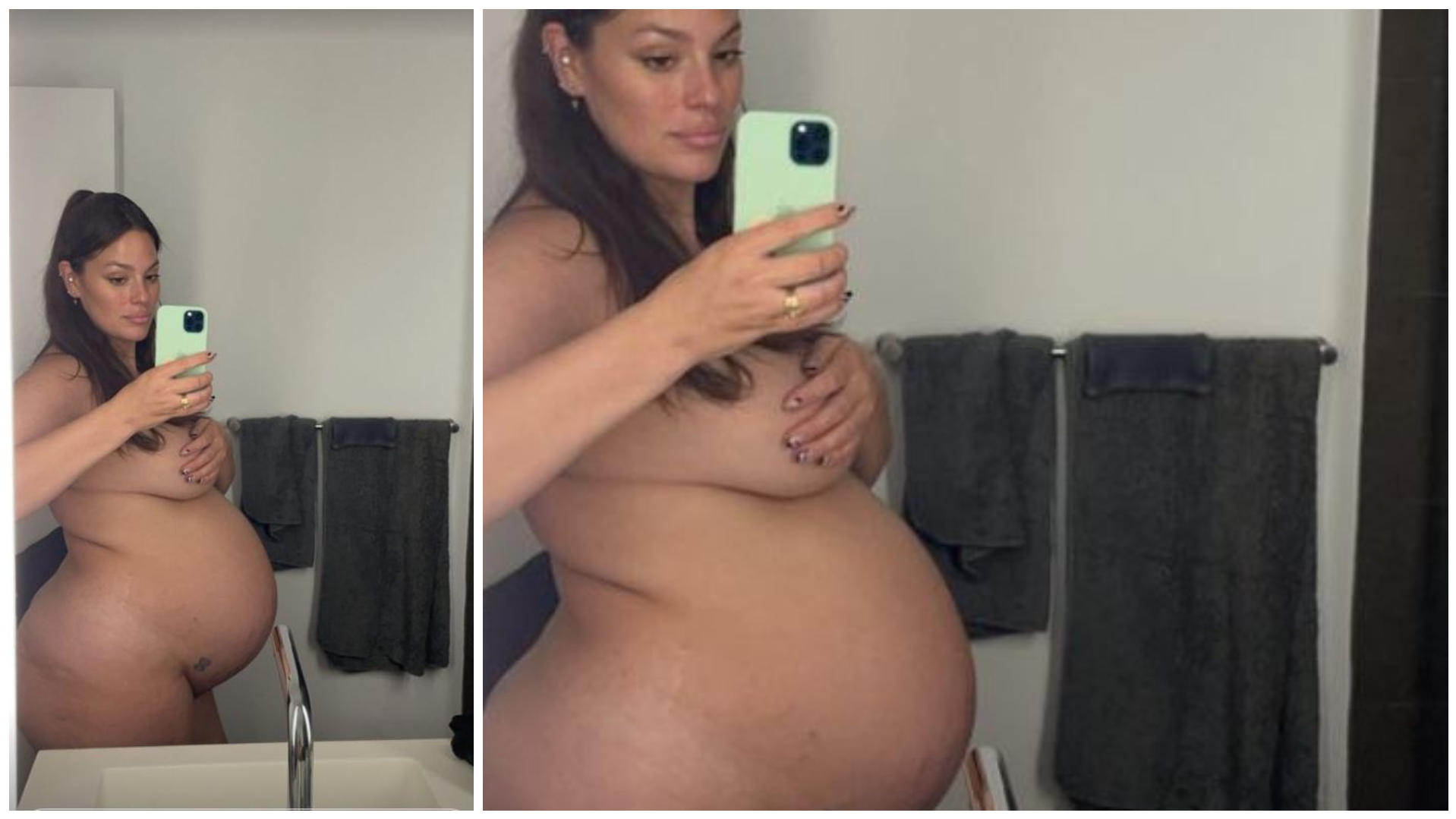 Ashley Graham zeigt sich am sexy Mama mit Zwillingsbauch
