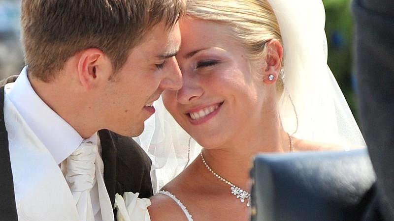 Philipp und Claudia Lahm bei ihrer Hochzeit.