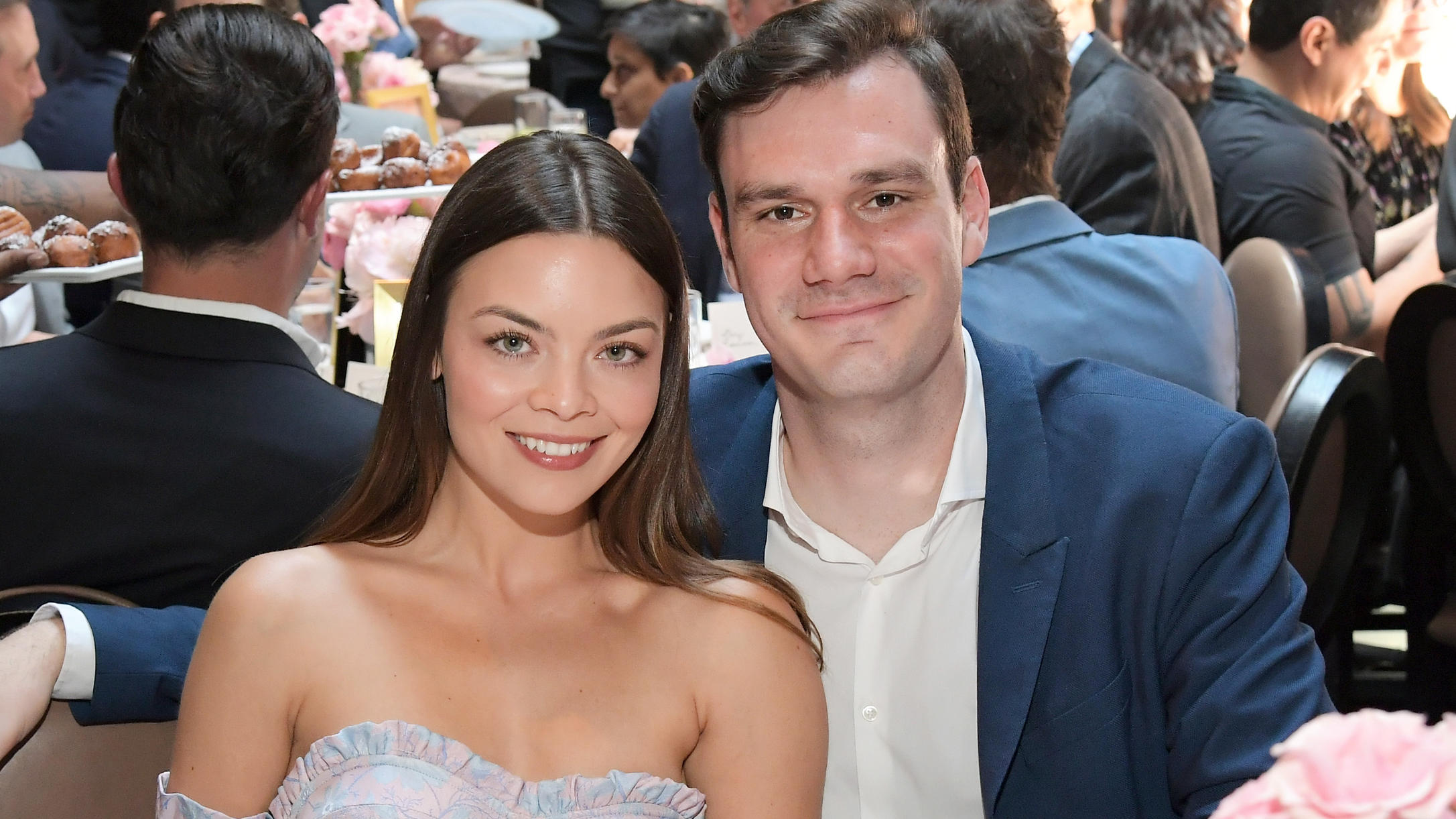 LOS ANGELES, CA - MAY 04:  Scarlett Byrne (L) and Playboy Chief Creative Officer Cooper Hefner attend Playboy's 2018 Playmate of the Year Celebration at Beauty & Essex on May 4, 2018 in Los Angeles, California.  (Photo by Charley Gallay/Getty Images 
